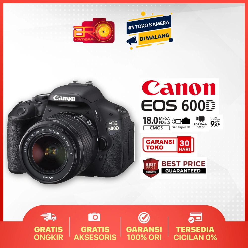Canon 600D Mulus 100% ORIGINAL Fullset