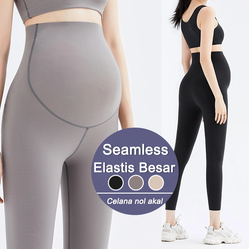 Celana Legging Hamil Spandex Jumbo Ibu Hamil Premium Wanita 3D Penyangga Perut Material Bernapas Cepat SNI Maternity Pants 3015