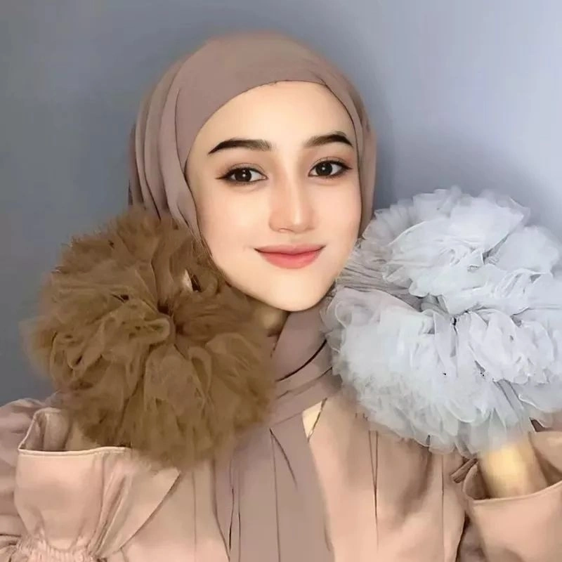 CEPOL SCRUNCHIE HIJAB TILE JUMBO BERVOLUME IKAT RAMBUT BAHAN TULLE PREMIUM