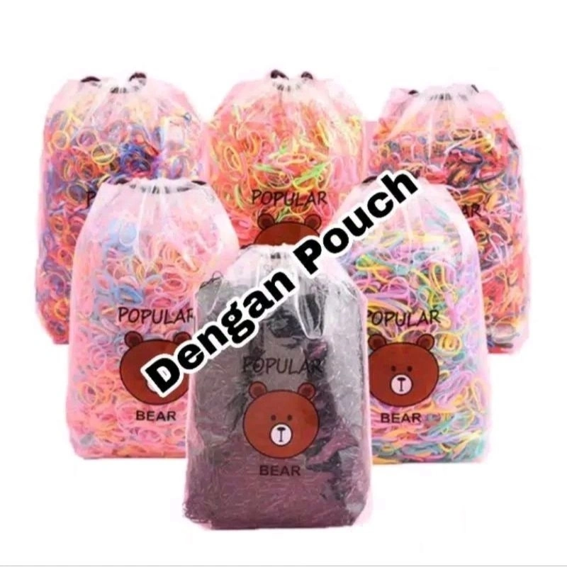 2000 pcs ikat rambut karet Jepang ikat rambut anak anti putus ikat rambut karet warna kunciran karet rambut elastis