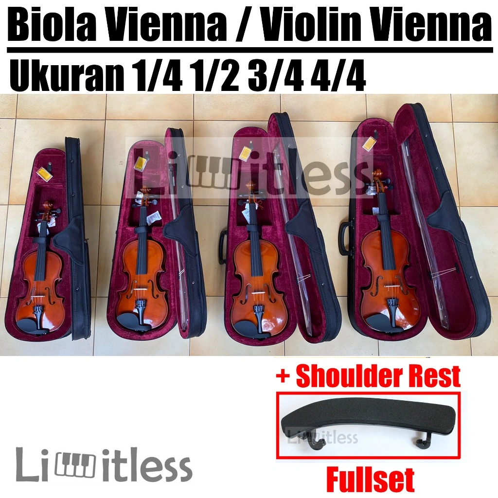 Biola / Violin Vienna 1/4 1/2 3/4 4/4 Laminated Wood Original