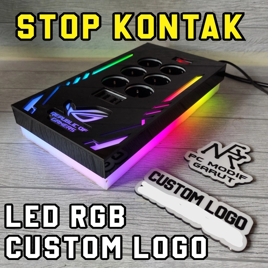 Aksesoris PC stop contact led rgb logo custom