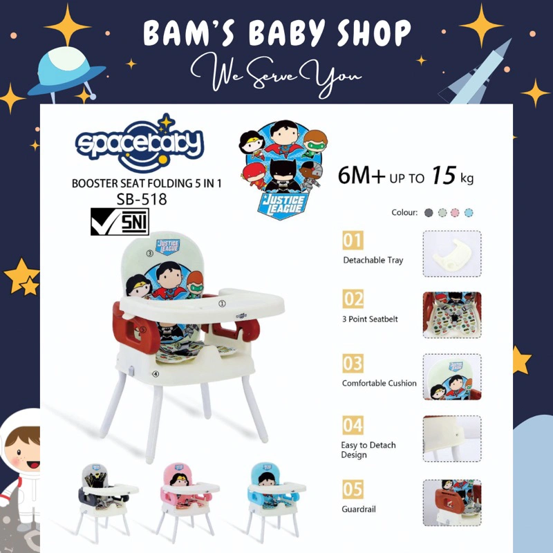 [FREE BUBBLEWRAP] BAMS TERMURAH BOOSTER SEAT SPACE BABY SB 518 536 538 917 925A 5IN1 HIGHCHAIR BOOSTER KURSI MAKAN 3IN1 TEMPAT DUDUK ANAK BELAJAR MAKAN BOOSTER SEAT MULTIFUNGSI KADO ULTAH MURAH KURSI MAKAN BAYI