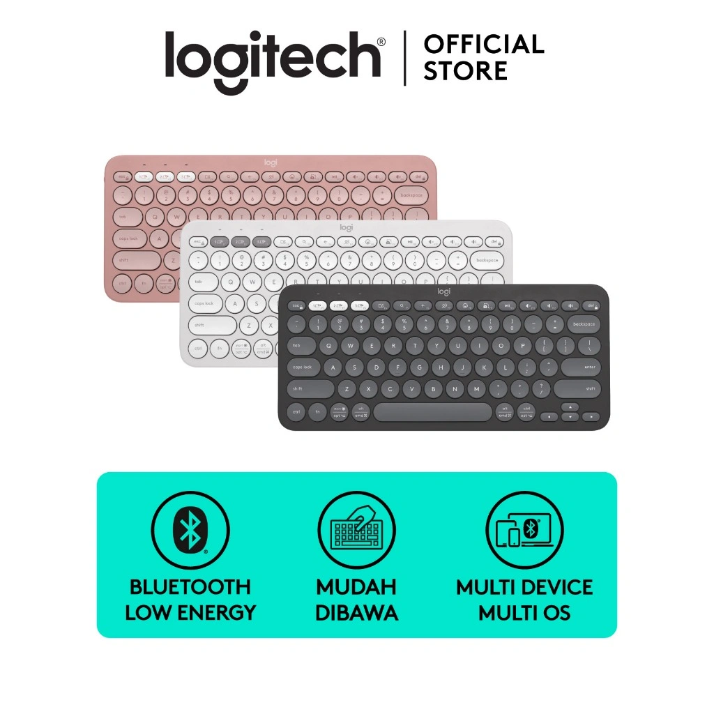 Logitech Pebble Keys 2 K380s Keyboard Wireless Bluetooth® Multi Perangkat