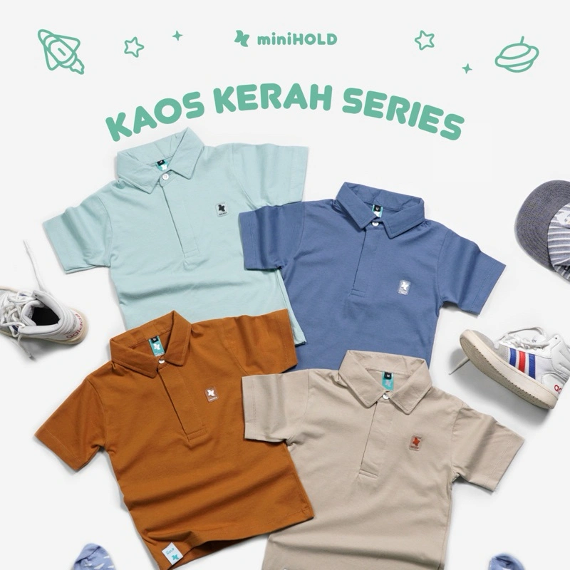 MINIHOLD Kaos kerah Series Anak Cotton Combed 30s Usia 1-12 Tahun