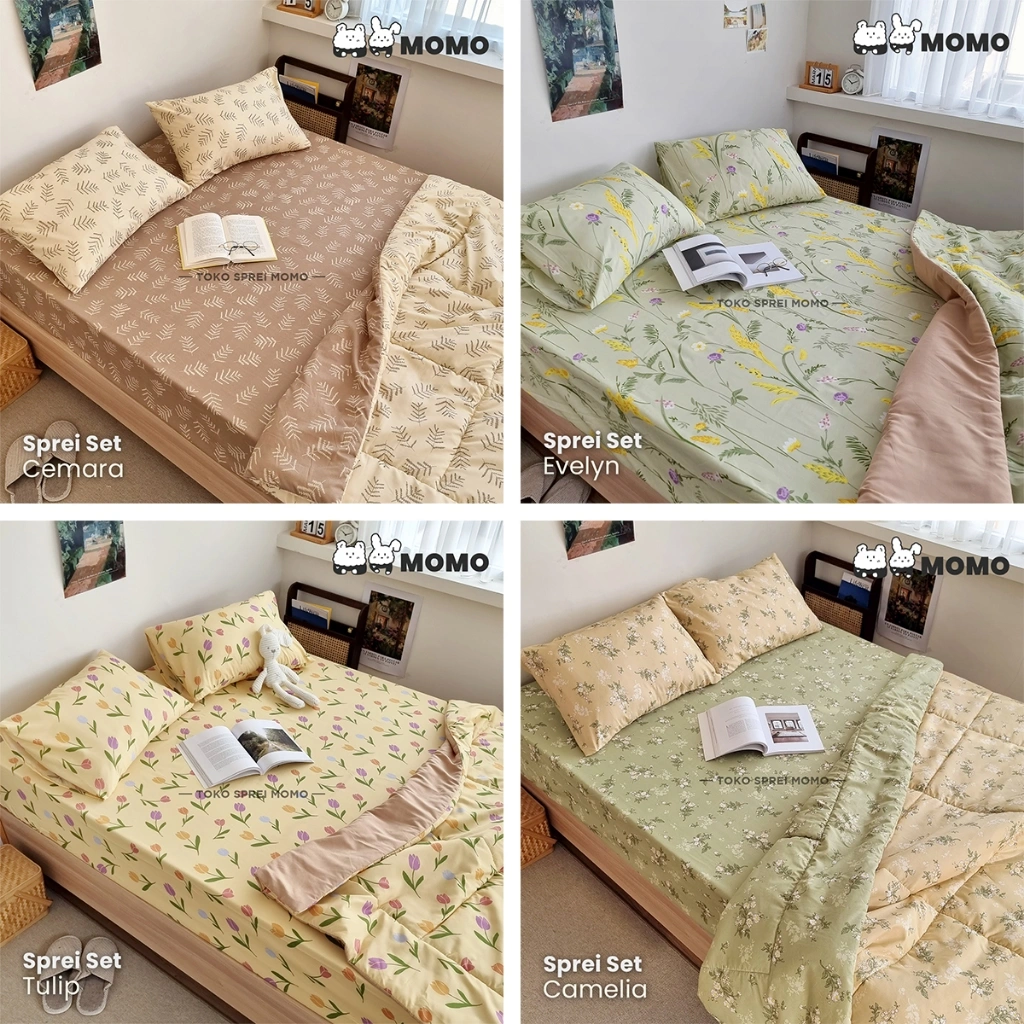 Sprei Motif Bunga 160, 180, 200 x 200 - Microtex - Sprei MOMO