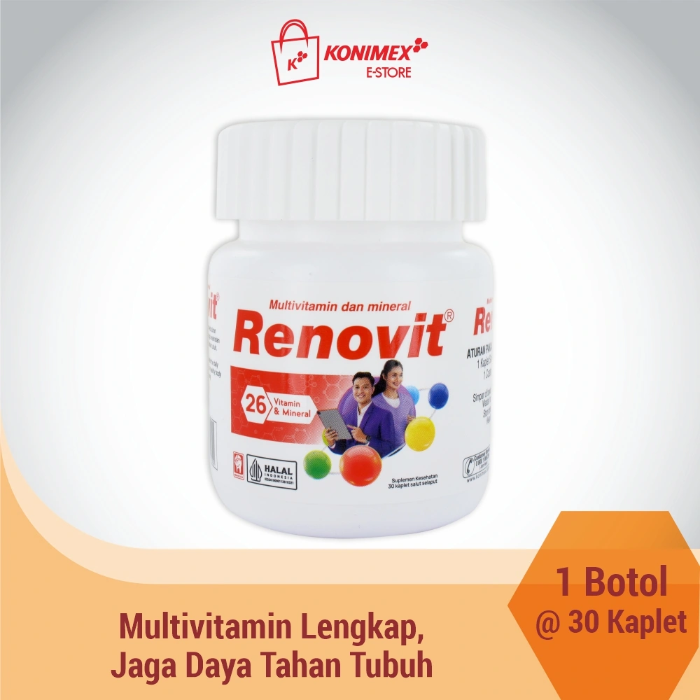 Renovit Multivitamin & Mineral Botol 30 Kandungan Lengkap untuk Sehat