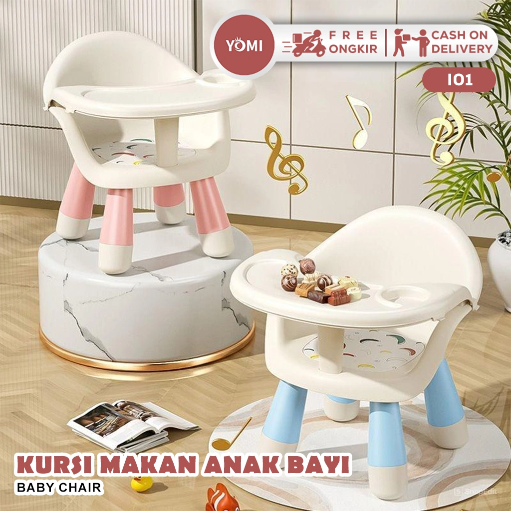YOMI- Kursi Makan Anak Bayi I01/ I02 Baby Chair / BANGKU  / KURSI PLASTIK