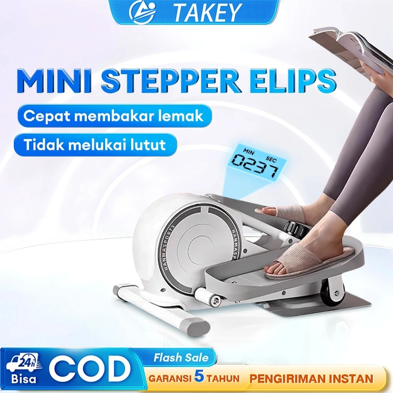 TAKEY  Mini Elliptical Mini Elips Peralatan olahraga Sepeda Statis Terapi Portable Mini Bike Gym