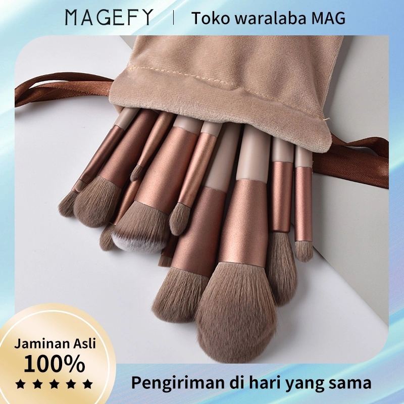 MAANGE 13pcs Soft Kuas Makeup Set Kosmetic Brushes Powder Eye Shadow Blusher Kuas With Pouch
