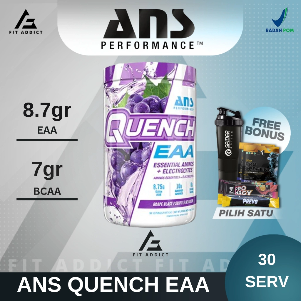 ANS Quench EAA + BCAA 30 Serving Serv 30 Servings 30serv ANS Performance Recovery Essential Amino & Electrolytes