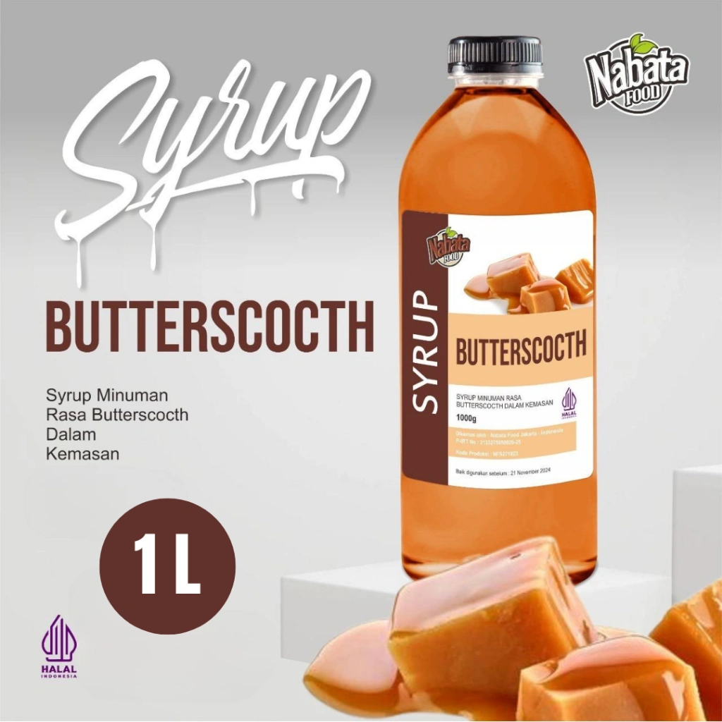 Sirup Butterscotch Nabata Drink 1L - Butterscotch Syrup Nabata  1000 ml Untuk Kopi
