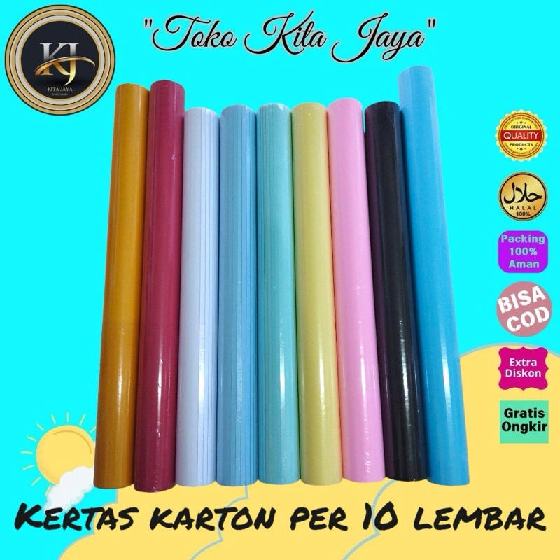 Karton manila warna warni ( 10 Lembar )