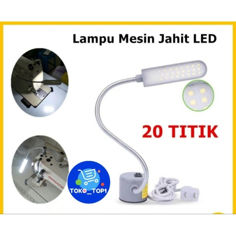 Lampu Mesin Jahit LED 20 Titik magnet (PAKAI COLOKAN)