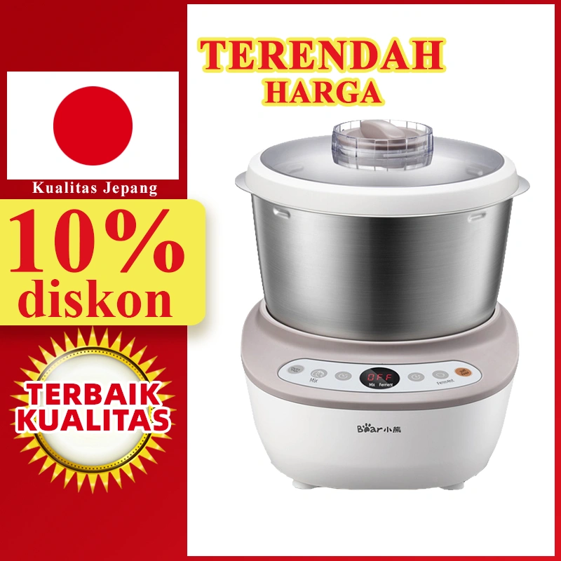 LAHOME Stand Mixer Bear Dough Mixer Turbo Roti Mixer Donat Ukuran 2 kg hand Mixer Mitto Mx 200 Mesin Mixer Mesin Pembuat Adonan Pempek Pembuatan Donut Adonan Kneader Mixer UntukKue & Roti dengan Timer Off - Stylish, Elegan, & Powerful 5L