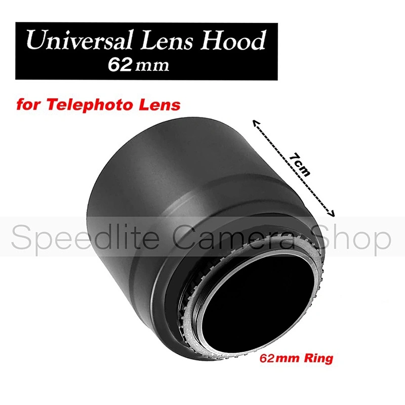 Universal Telephoto Lens Hood 62mm, Lens Hood Universal lensa Tele