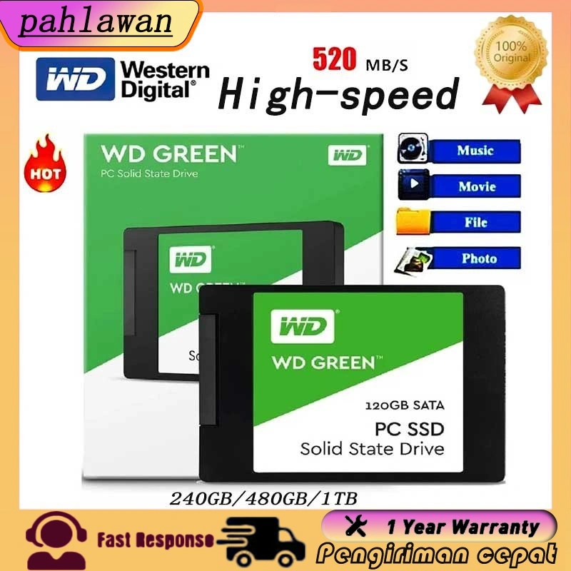 SSD WD Green 240GB/480GB/1TB SATA 3-2.5 inch SSD Internal SATA  Original