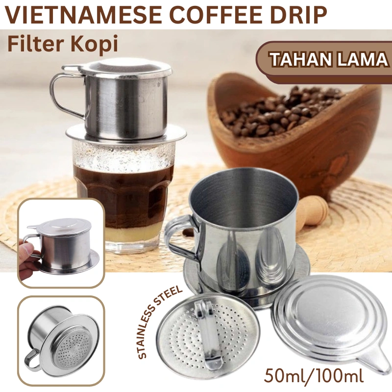 Filter Saring Kopi Vietnamese Coffee Drip Pot Cangkir Cup Saringan Kopi Vietnam Dripper Coffeemaker