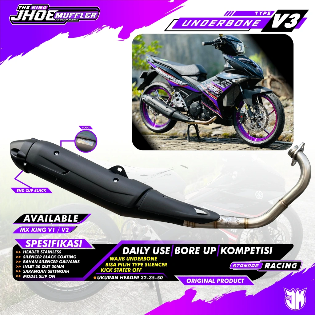 Knalpot Standar racing Jhoemuffler MX KING type Underbone V3