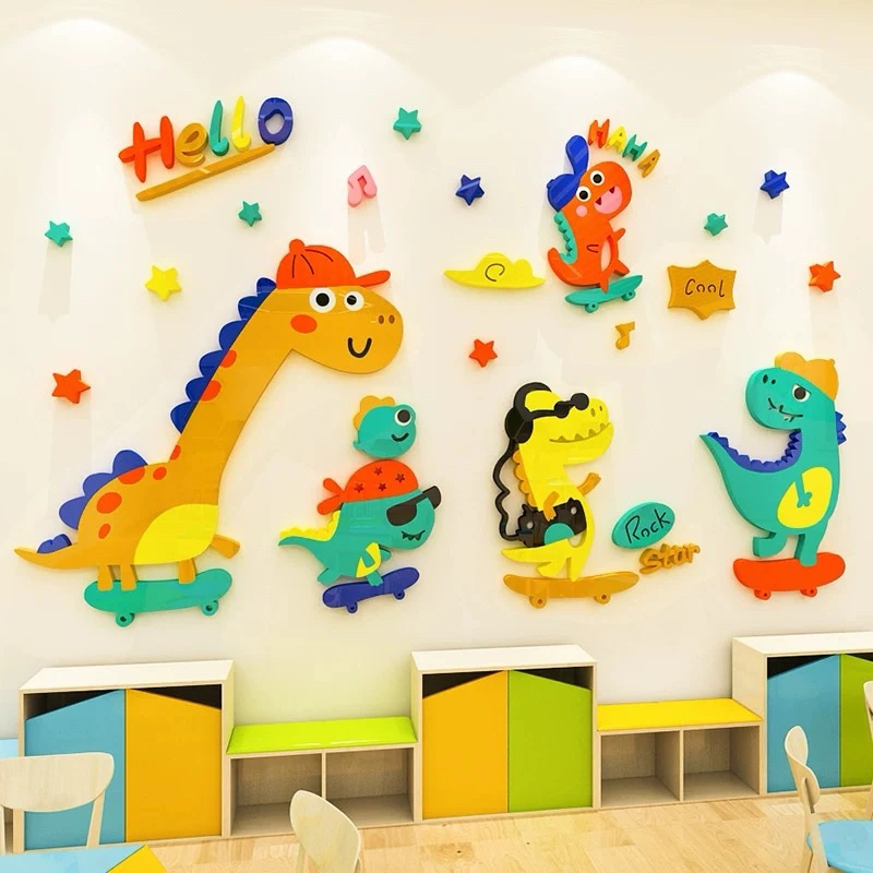 wallpaper stiker dinding 3D kamar anak ruang tamu akrilik tebal premium anti air