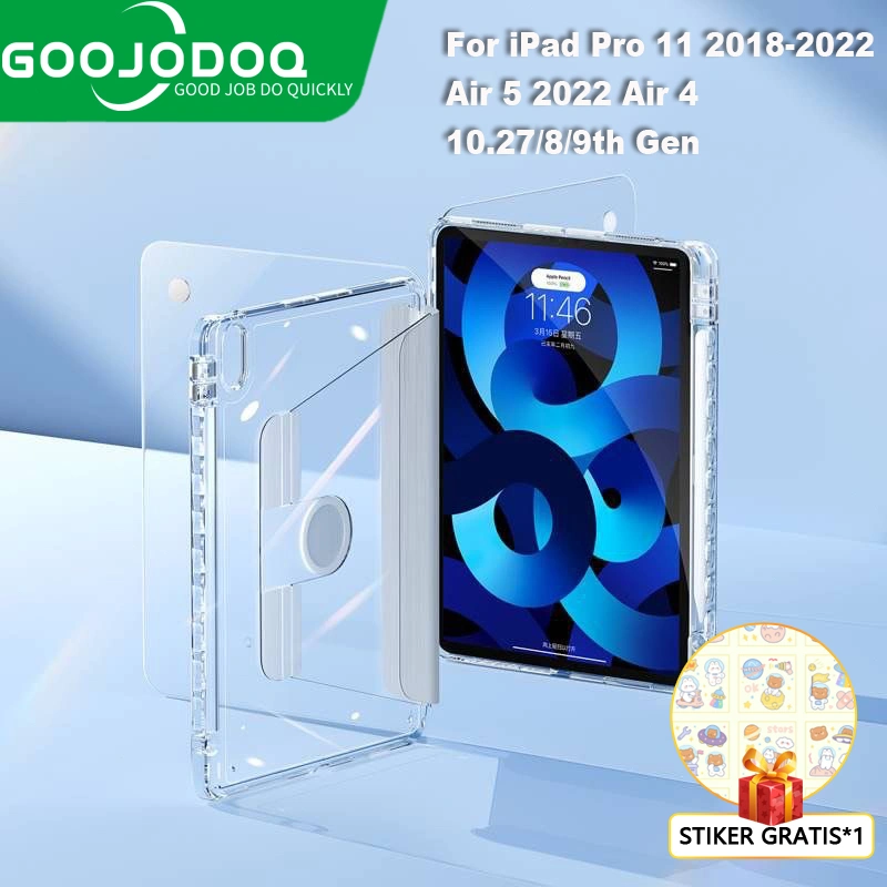 Goojodoq Acrylic fully transparent Casing iPad For iPad Air 4 Air 5 Case for iPad Pro 11 12.9 Cover 2022 10”2 8th 10th 9 Generation Case