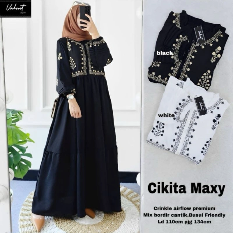 SARONA CIKITA DRESS MAXY CRINGKEL GAMIS BORDIR