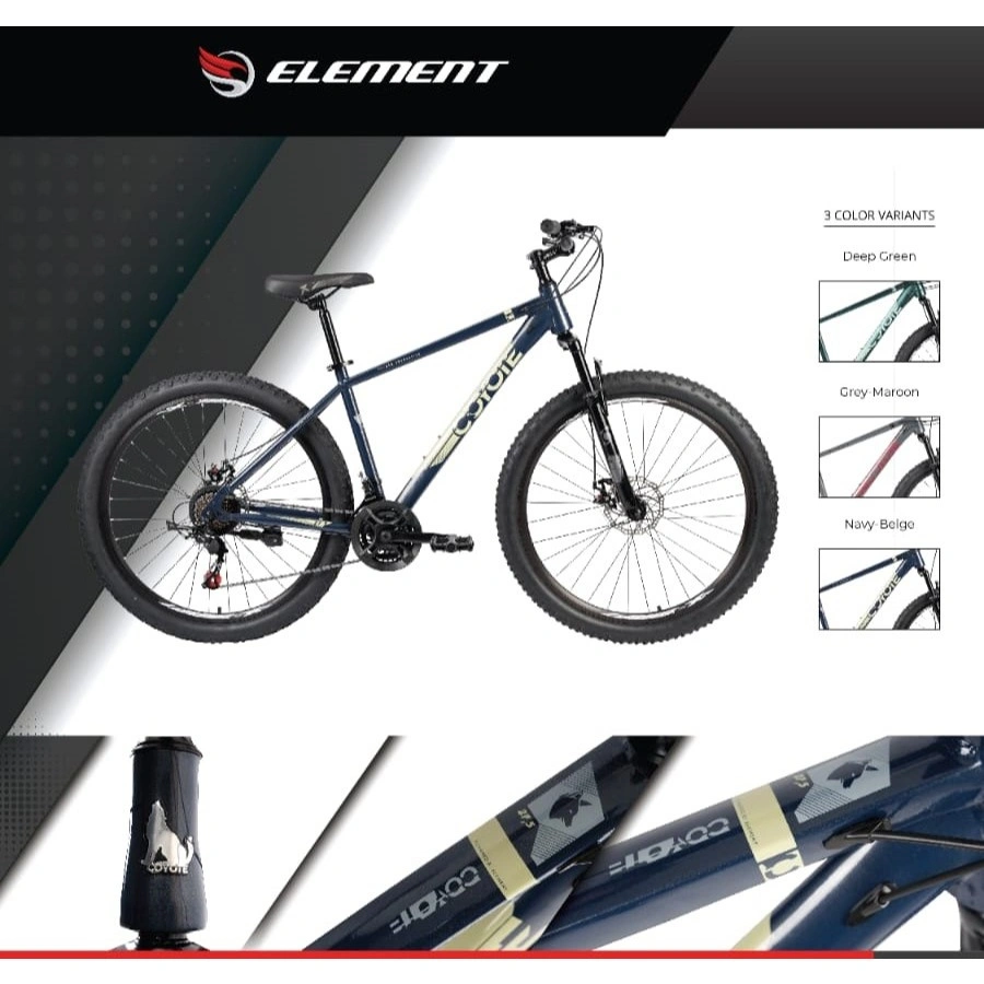 Sepeda Gunung ELEMENT COYOTE 21 speed - Disc brake - MTB Untuk remaja sampai Dewasa