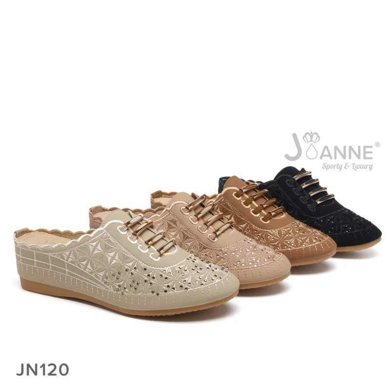 [JOANNE] Slop Wedges Loafers Shoes Sepatu Wanita JN120