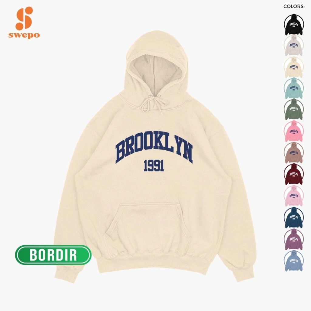 SWEPO Hoodie Jumper Brooklyn 1991 (BORDIR) S-XXL (Pria & Wanita)