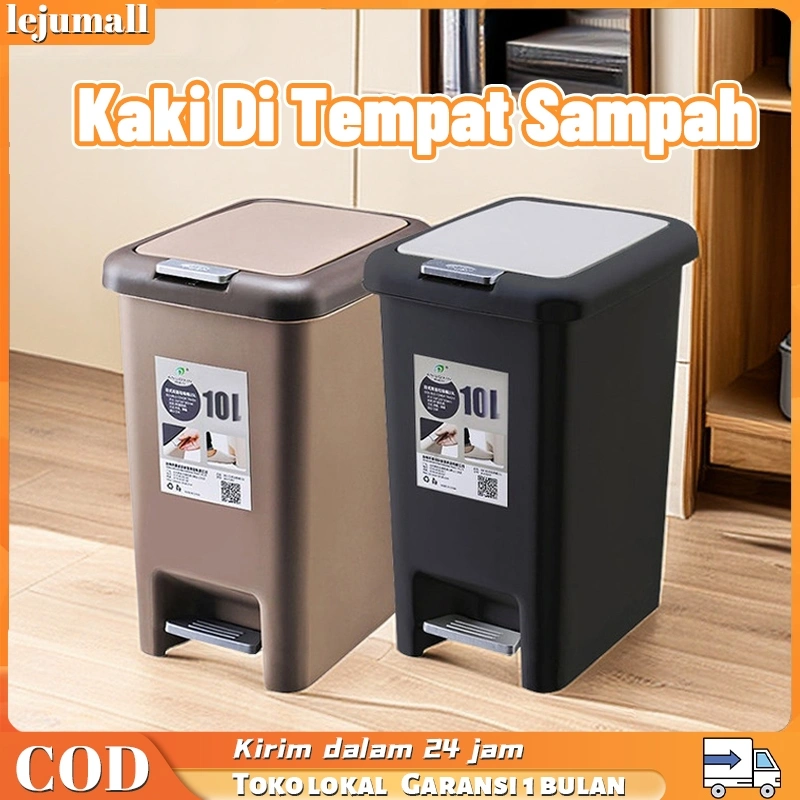Lejumall Tempat Sampah Injak Plastik Tertutup Tong Sampah  8L/10L/15L/20L  Kotak Sampah Trash Bin Dapur Kamar Mandi Ruang Tamu