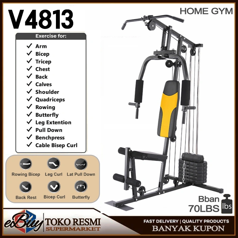 Home gym 1 Sisi Alat Olahraga Multigym Alat Fitnes Gym angkat Beban Alat fitness Home gym