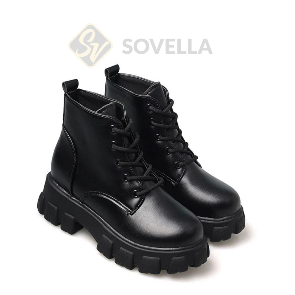 SOVELLA Rachel Sepatu Boots Wanita Tinggi Korea Casual