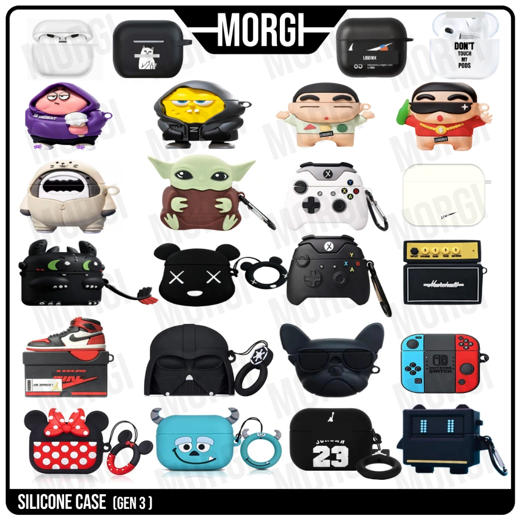 Case Airpods 3 2021 Premium Lucu Toothless Hitam Gen Karakter Kartun 3D Cute Sully Minnie