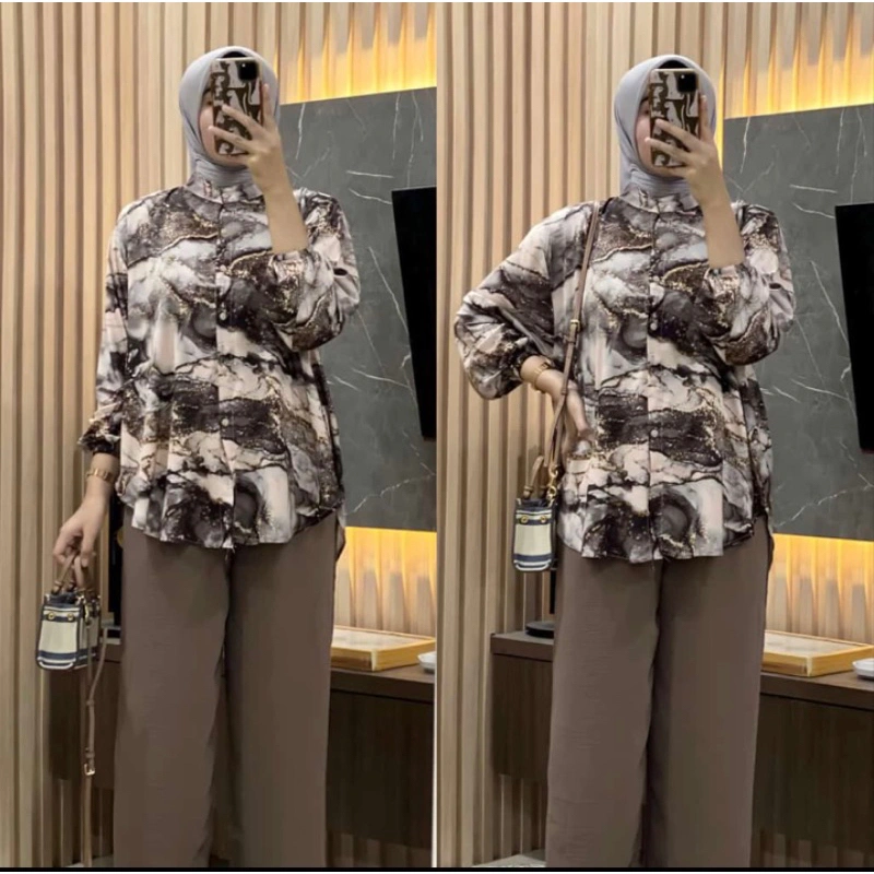 NIERA SET MOTIF | SETELAN RAYON MIX KRINKLE TERBARU KEKINIAN NIERA