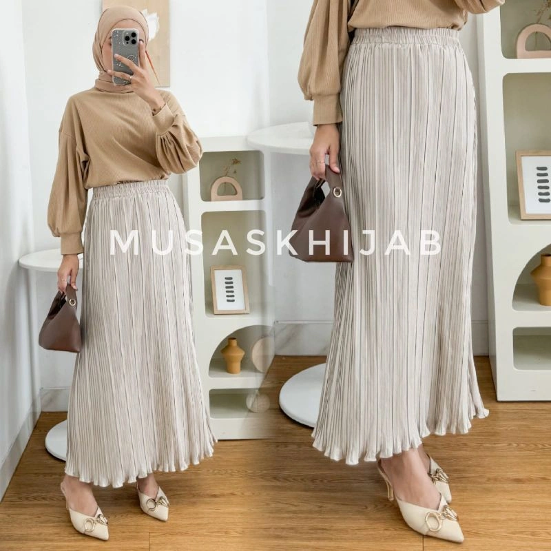 ROK PLISKET PAYUNG CENTI WAVY / ROK PLISKET PAYUNG WAVY / KODE 036