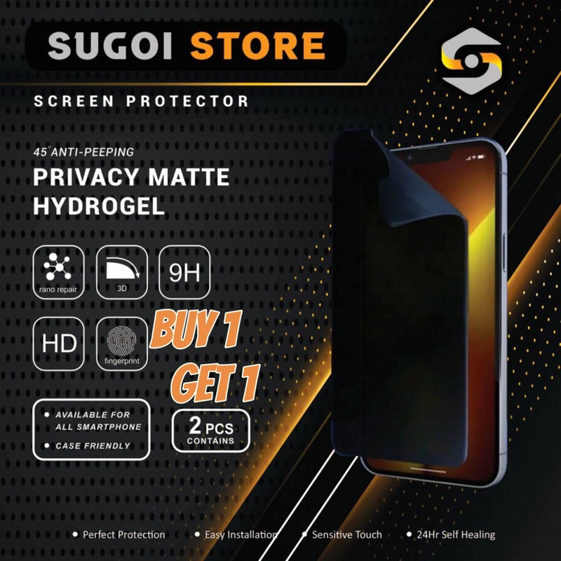 Anti Gores Hydrogel Privacy Matte - Screen Protector Semua Tipe Handphone - Not Tempered Glass