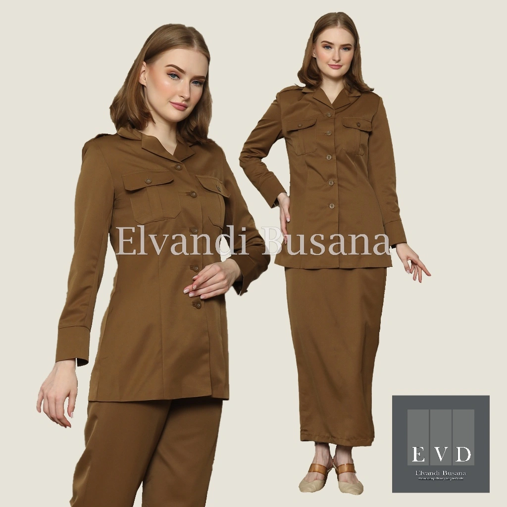 Blazer Wanita Baju Kerja Seragam PDH PNS Pemda Guru ASN Atasan Kantong Dua Dada kode 7005 Pemda Aceh
