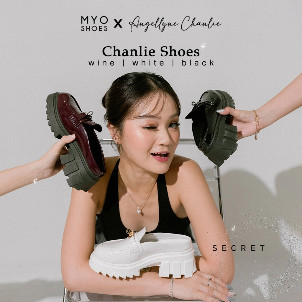 MYOSHOES x Angellyne Chanlie Sepatu Sandal Platform Loafers Wedges Kekinian Wanita Bagus CHANLIE