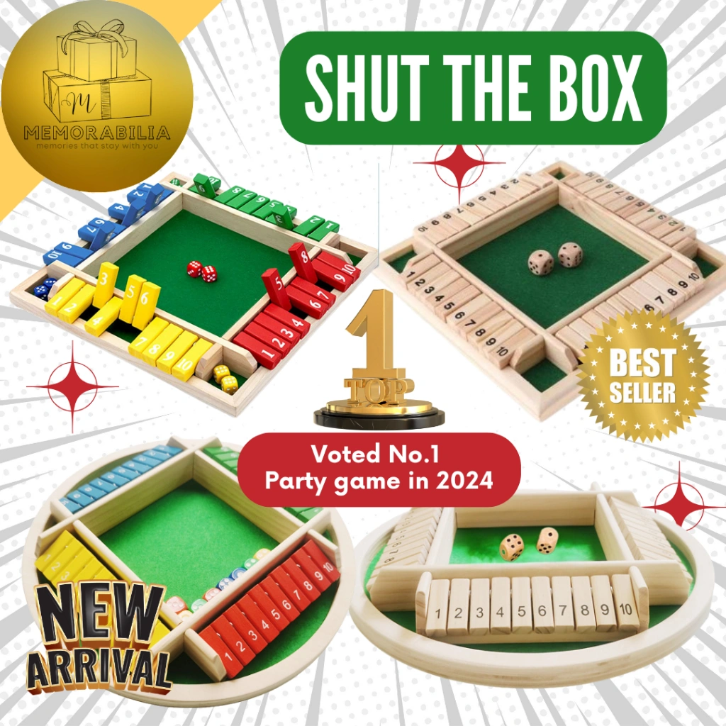 Shut the box board game mainan anak edukasi matematika party games seru pasta