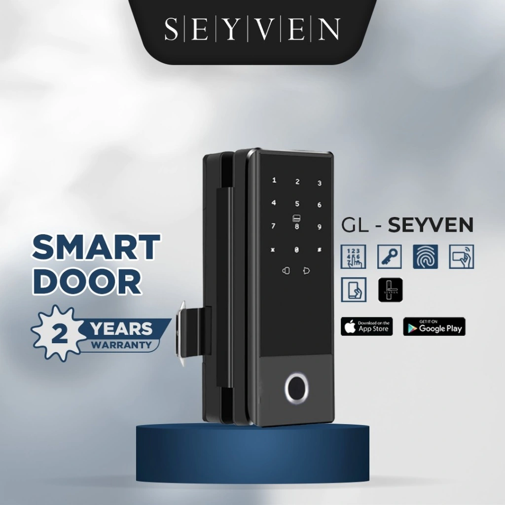 SEYVEN Smart Door Lock Kunci Pintu Digital Kaca Frameless Glass Door App TTLock