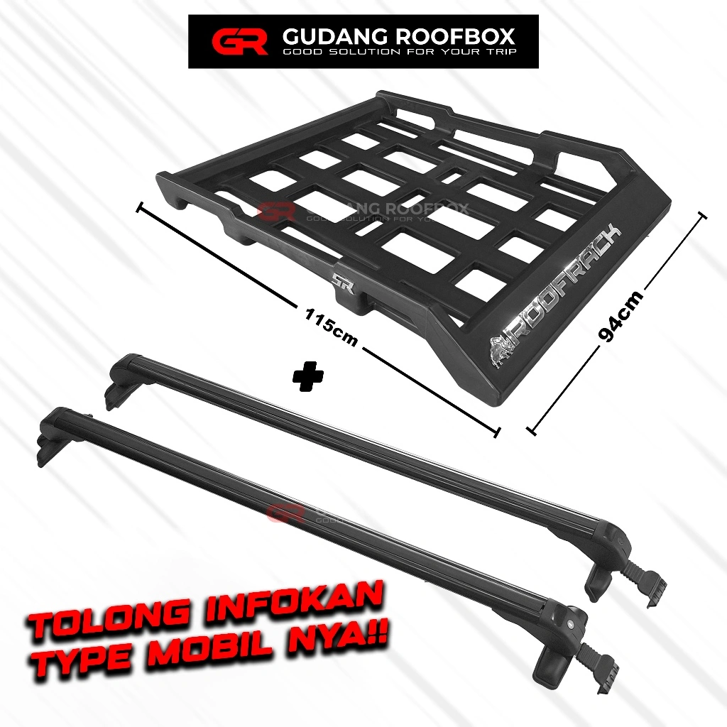 Paket Roof Rack Dan Crossbar Rak Atas Mobil Universal Roofrack Sporty Reborn Sunrise