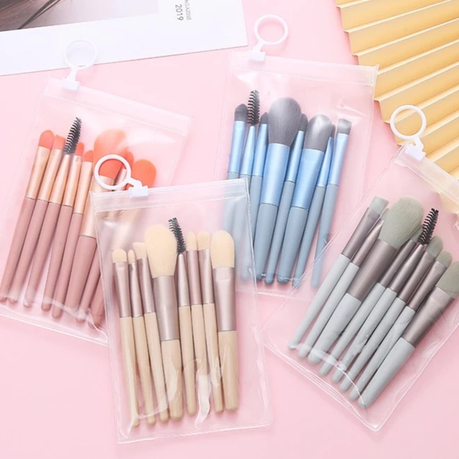 Kuas Make Up Brush Set 8 in 1 Set Paket Kuas Make Up Tool Kuas Make Up Travel Promosi