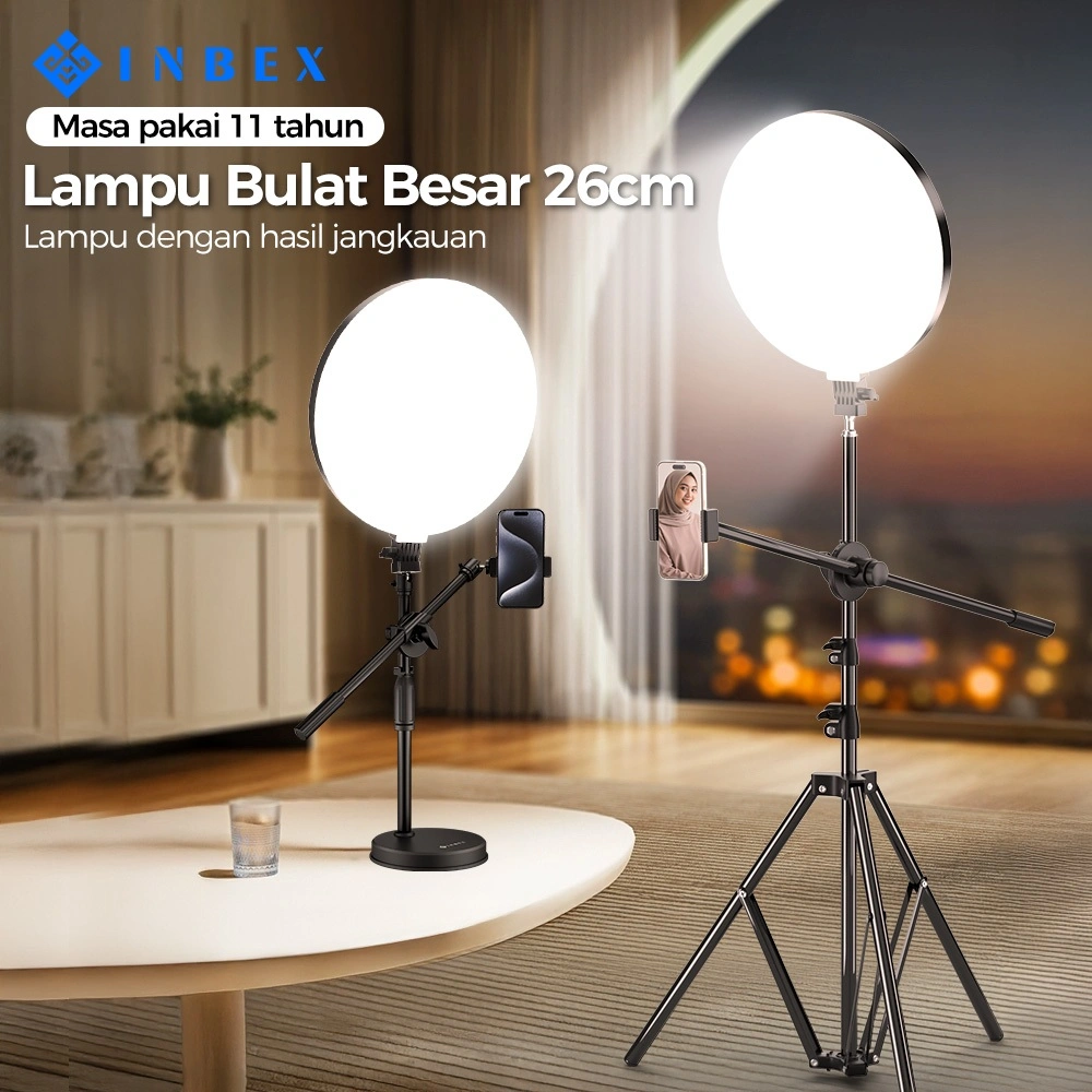 [k] INBEX IPL26 lighting konten  2.1m Tripod  lampu konten Konten Kreator Lighting Studio  3 wanrn Live Vlog