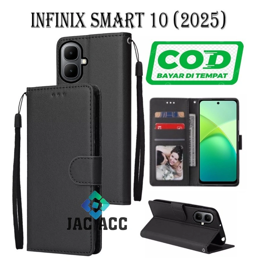 FLIP CASE HP PREMIUM UNTUK INFINIX SMART 10 (2025) LEATHER FLIP CASE HP PREMIUM UNTUK INFINIX SMART 10 (2025)