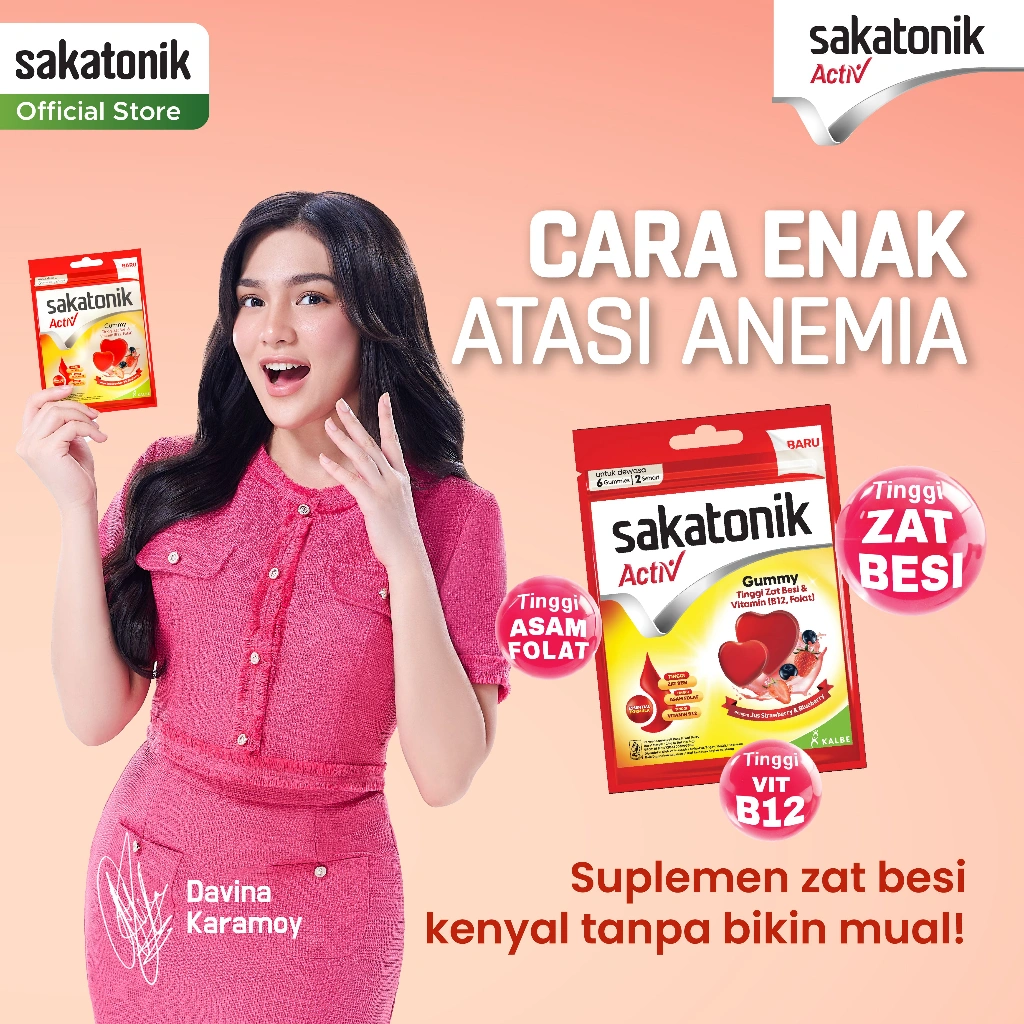 Paket 3 Sachet Sakatonik Activ Multivitamin Zat Besi Gummy
