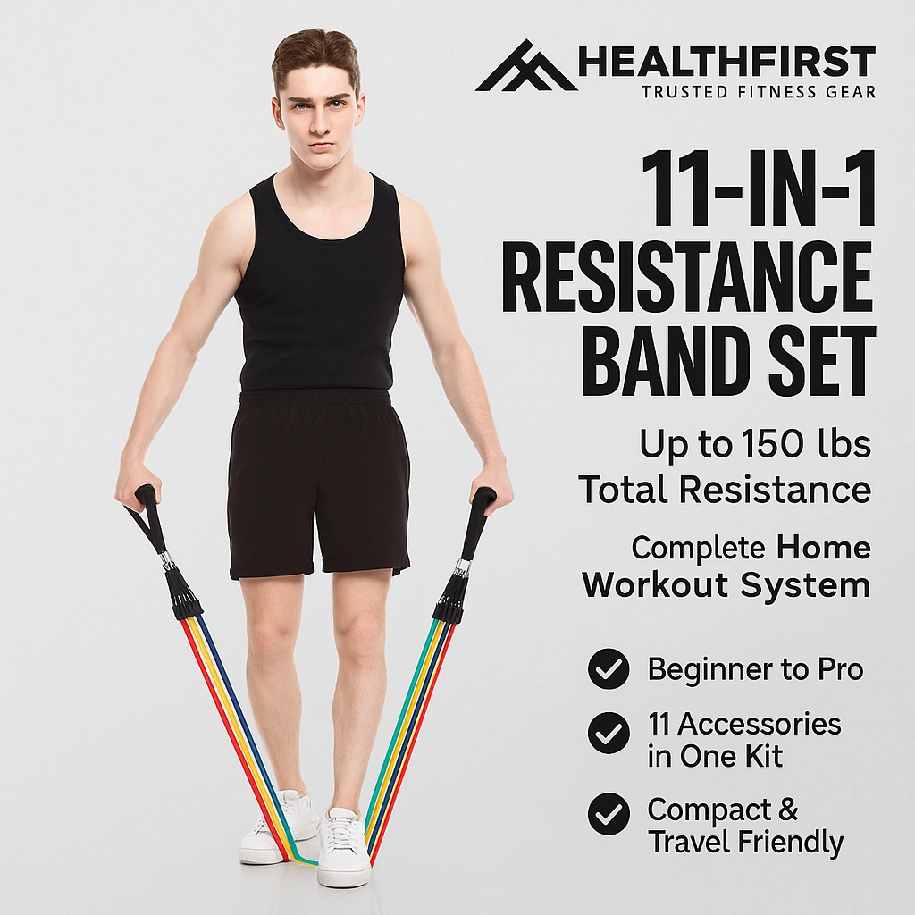11-in-1 HF 68kg/150 lbs Premium Resistance Band Tube Set