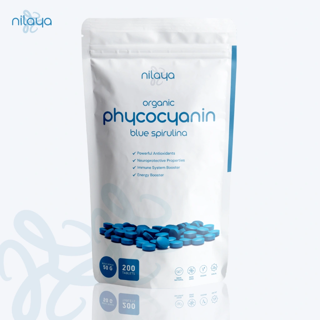 NILAYA Blue Spirulina Tablet - Phycocyanin Tablet 50 grams (200 tablet)