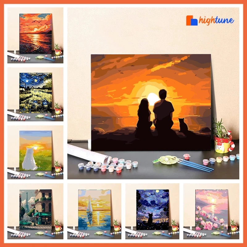 Hightune Paint By Number 30x40 Painting Kit Canvas Paint Kit Digital Aesthetic Kanvas Lukis