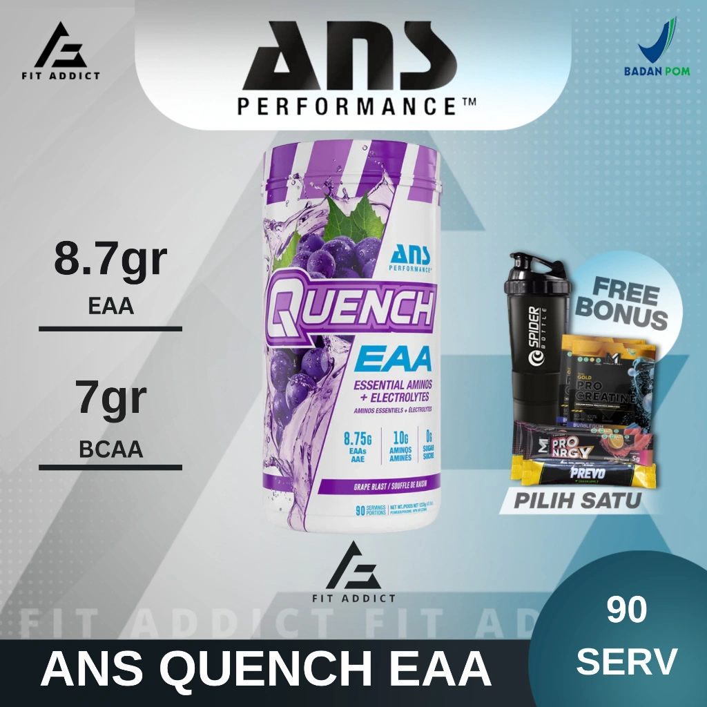 ANS Quench EAA + BCAA 90 Serving Serv 90 Servings 90serv ANS Performance Recovery Essential Amino & Electrolytes