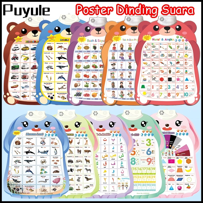 Puyule Poster Suara Dinding Indonesia Inggris Poster Bunyi Edukasi Anak Belajar Edukasi Anak Belajar Poster